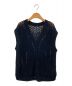mame kurogouchi（マメクロゴウチ）の古着「Curtain Lace Pattern Knitted V Neck Vest」｜ブラック