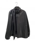 Maison Margielaメゾンマルジェラ）の古着「Faux Leather Pussy Bow Jacket」｜ブラック