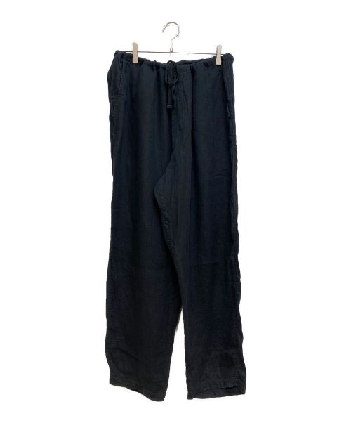 COMOLI（コモリ）COMOLI (コモリ) リネンWクロス ドローストリングパンツ ブラック サイズ:3の古着・服飾アイテム