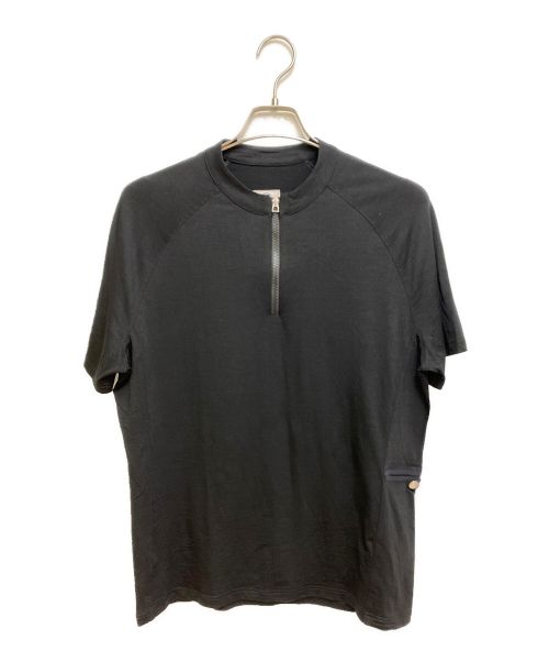 HERMES（エルメス）HERMES (エルメス) ハーフジップTシャツ ブラック サイズ:Lの古着・服飾アイテム