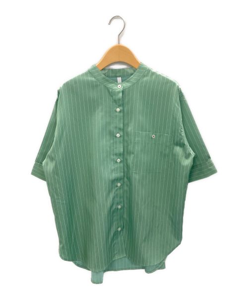 kelen（ケレン）kelen (ケレン) ストライプハーフスリーブデザインシャツ グリーン サイズ:-の古着・服飾アイテム