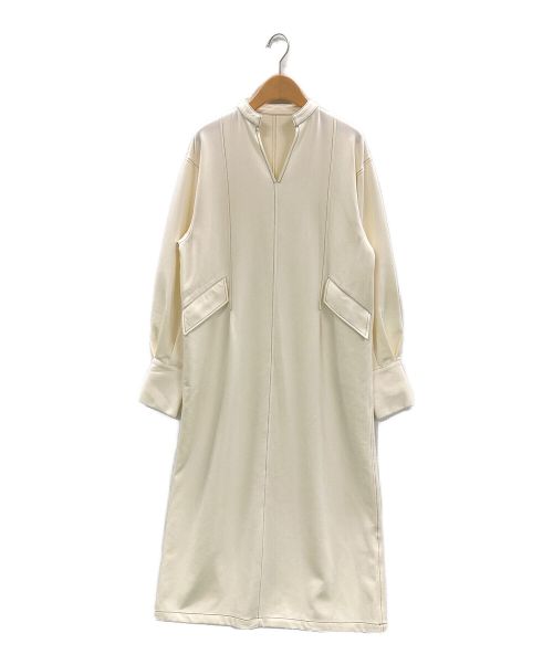 ANOGH（アノフ）ANOGH (アノフ) BICOLOR STITCH CUT DRESS アイボリー サイズ:freeの古着・服飾アイテム