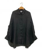 DEPAREILLEデパリエ）の古着「シアーラミーシャツ」｜ブラック