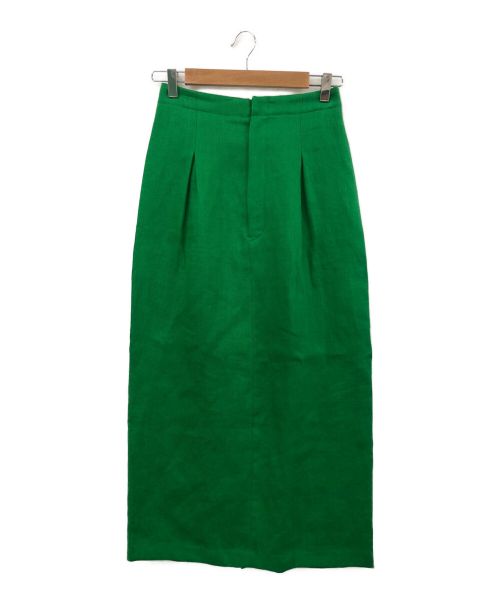 LE PHIL（ル フィル）LE PHIL (ル フィル) ピュアリネンスカート グリーンの古着・服飾アイテム