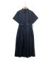 CASA FLINE（カーサフライン）の古着「ステンカラーハーフスリーブシャツドレス」｜ネイビー