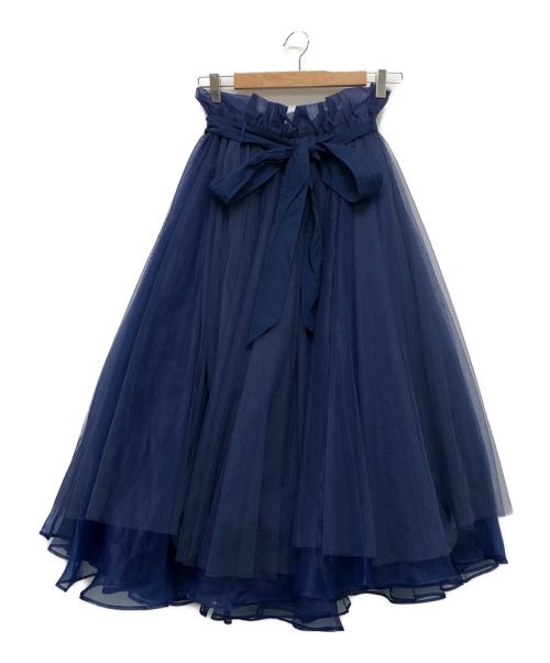 la belle etude（ラベルエチュード）la belle Etude (ラベルエチュード) ボリュームロングチュール×オーガンジースカート ネイビー サイズ:FREEの古着・服飾アイテム