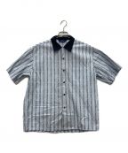 Special Guest K.Kスペシャル ゲスト）の古着「SG Stripe Fabric Short Sleeve Shirt/半袖シャツ/オープンカラーシャツ」｜ライトブルー