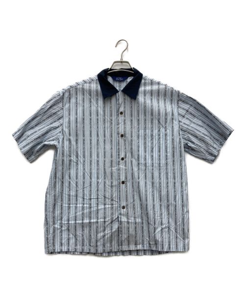 Special Guest K.K（スペシャル ゲスト）Special Guest K.K (スペシャル ゲスト) SG Stripe Fabric Short Sleeve Shirt/半袖シャツ/オープンカラーシャツ ライトブルー サイズ:Mの古着・服飾アイテム