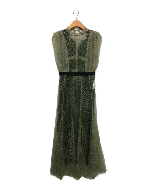 Snidel（スナイデル）Snidel (スナイデル) バイカラーレースレイヤードドレス グリーン サイズ:1の古着・服飾アイテム