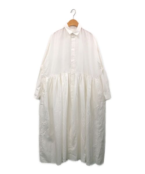 Toujours（トゥジュー）Toujours (トゥジュー) コットンシルクシャツワンピース ホワイト サイズ:2の古着・服飾アイテム