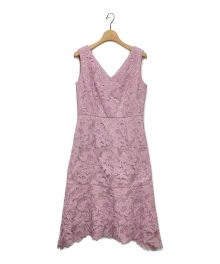 GRACE CONTINENTAL（（グレースコンチネンタル）の古着「刺繍セミロングドレス」｜ピンク