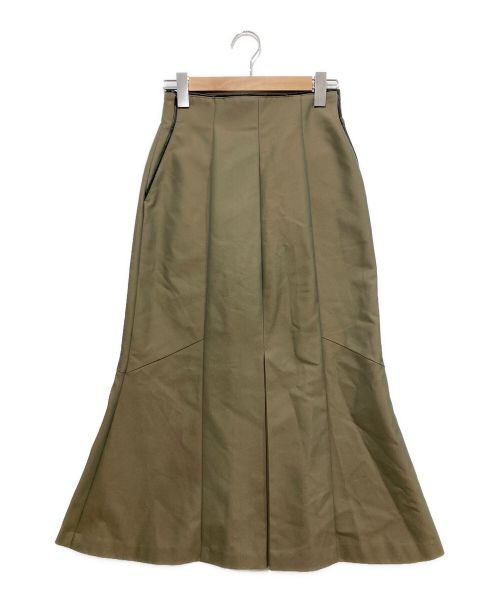 STUDIOUS（ステュディオス）STUDIOUS (ステュディオス) ギャバシャンブレーハイウエストスカート カーキ サイズ:1の古着・服飾アイテム
