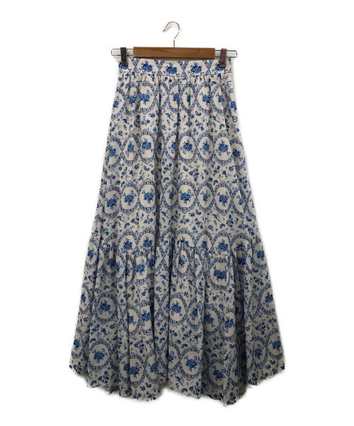 furfur（ファーファー）furfur (ファーファー) シノワズリープリントスカート ブルー サイズ:ONE SIZEの古着・服飾アイテム