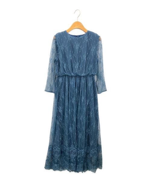 calian（キャリアン）calian (キャリアン) CA.チュールレースロングドレス ブルー サイズ:Fの古着・服飾アイテム