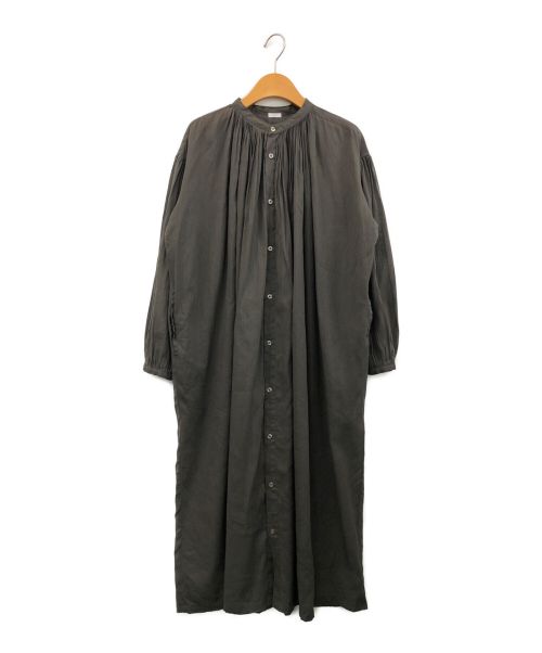 ichi（イチ）ichi (イチ) リネンコットンギャザーシャツワンピース グレー サイズ:-の古着・服飾アイテム