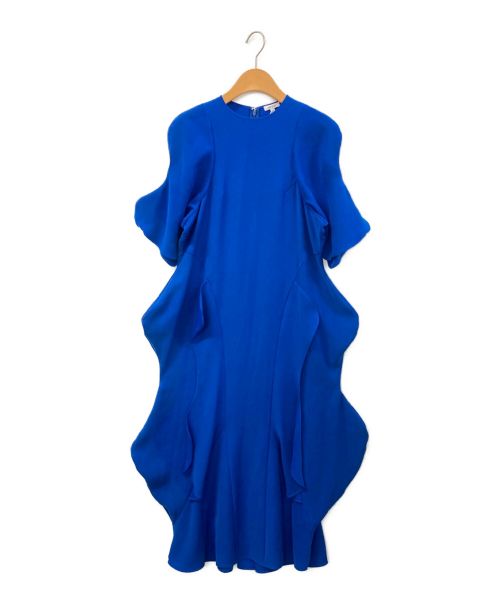 ENFOLD（エンフォルド）ENFOLD (エンフォルド) WAVE DRAPE DRESS ブルー サイズ:36の古着・服飾アイテム