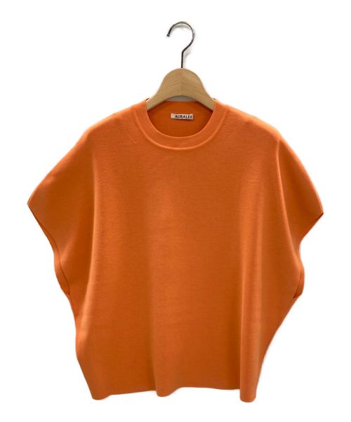 AURALEE（オーラリー）AURALEE (オーラリー) KNIT BIG SLEEVELESS P/O オレンジの古着・服飾アイテム