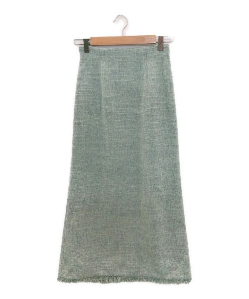 anuans（アニュアンス）anuans (アニュアンス) ツイードナロースカート グリーン サイズ:Sの古着・服飾アイテム