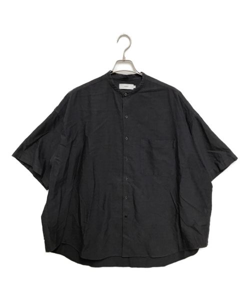 Graphpaper（グラフペーパー）Graphpaper (グラフペーパー) Oxford Oversized S/S Band Collar Shirt ネイビー サイズ:Fの古着・服飾アイテム
