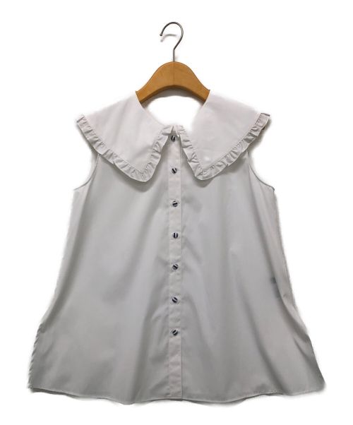 Rene（ルネ）Rene (ルネ) ビックカラーノースリーブシャツ ホワイト サイズ:36の古着・服飾アイテム
