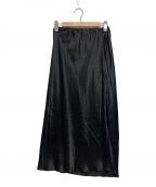 Nobleノーブル）の古着「ナローAラインサテンスカート」｜ブラック