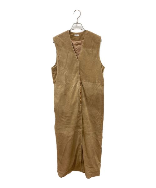 SEEALL（シーオール）SEEALL (シーオール) レザーロングジレ ブラウン サイズ:Fの古着・服飾アイテム