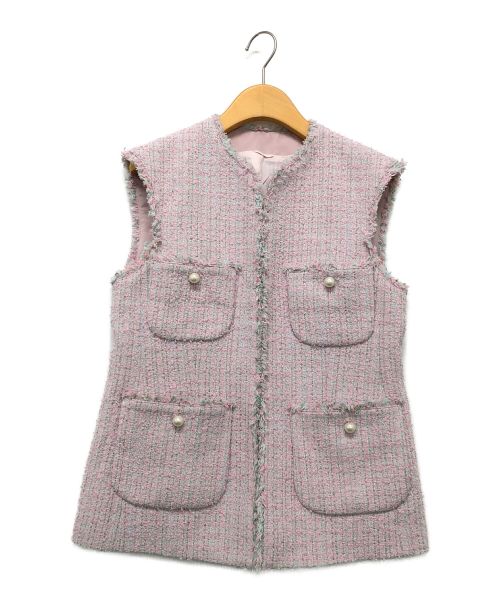 ANAYI（アナイ）ANAYI (アナイ) ファンシーツィード4ポケットジレ ピンク サイズ:36の古着・服飾アイテム