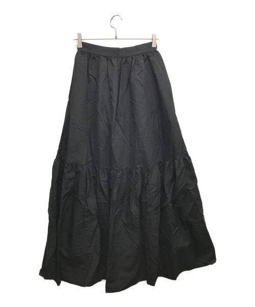 CHAROL（シャロル）CHAROL (シャロル) ナイロンギャザーボリュームスカート ブラック サイズ:Ｍの古着・服飾アイテム
