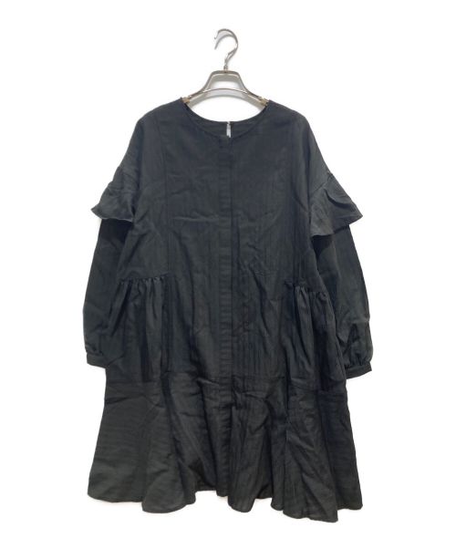 ROSSO（ロッソ）ROSSO (ロッソ) 前後2WAYストライプミニワンピース ブラック サイズ:Freeの古着・服飾アイテム