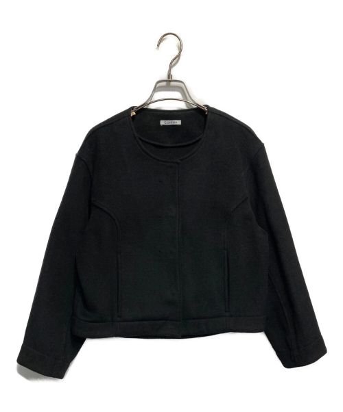 COHINA（コヒナ）COHINA (コヒナ) ノーカラーコクーンライトジャケット ブラック サイズ:Fの古着・服飾アイテム