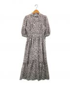 HER LIP TOハーリップトゥ）の古着「Autumn Floral Tiered Long Dress」｜グレー