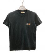 maison kitsuneメゾンキツネ）の古着「ダブルフォックスヘッドパッチクラシックTシャツ」｜ブラック