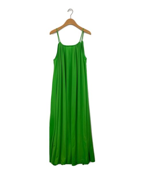 CABAN（キャバン）CABaN (キャバン) キュプラポリエステルジャージー ギャザーワンピース グリーン サイズ:Sの古着・服飾アイテム