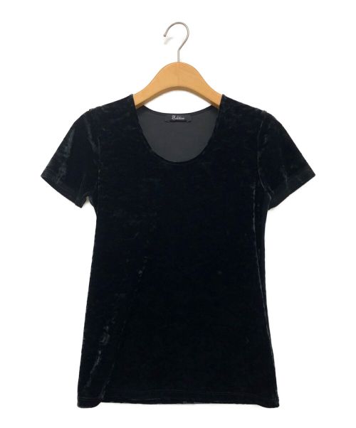 edition（エディション）Edition (エディション) クラッシュベロアTシャツ ブラック サイズ:36の古着・服飾アイテム