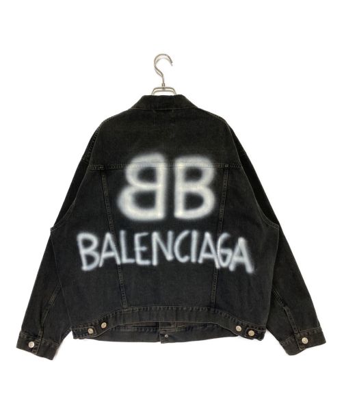 BALENCIAGA（バレンシアガ）BALENCIAGA (バレンシアガ) Spray Paint BB Logo Denim Jacket サイズ:Sの古着・服飾アイテム