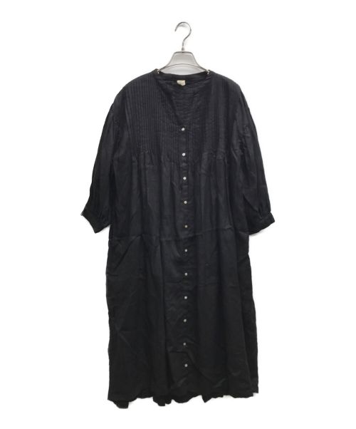 08MAB（ゼロハチマブ）08MAB (ゼロハチマブ) ピンタックリネンシャツワンピース ブラック サイズ:FREEの古着・服飾アイテム