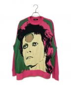UNDERCOVERアンダーカバー）の古着「DAVID BOWIE KNIT」｜ピンク