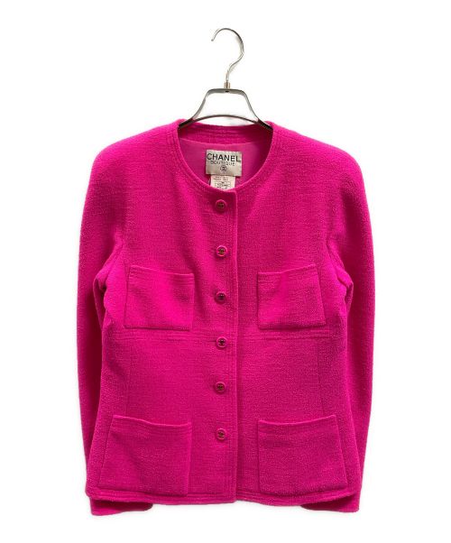 CHANEL（シャネル）CHANEL (シャネル) ノーカラージャケット ピンク サイズ:40の古着・服飾アイテム