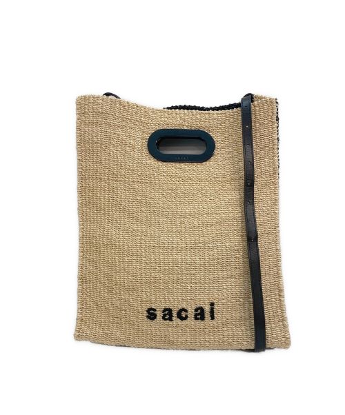 sacai（サカイ）sacai (サカイ) Abaka Shopper Bag Medium ベージュ×ブラック サイズ:-の古着・服飾アイテム