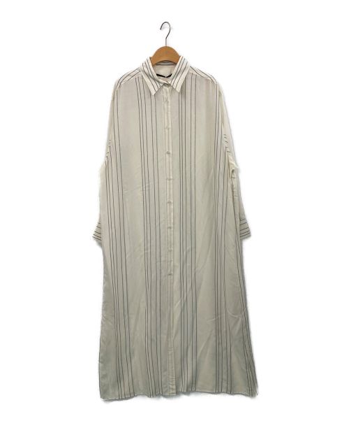 AP STUDIO（エーピーストゥディオ）AP STUDIO (エーピーストゥディオ) ストライプシャツドレス アイボリー サイズ:36の古着・服飾アイテム
