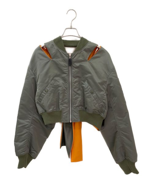UNDERCOVER（アンダーカバー）UNDERCOVER (アンダーカバー) バックリボンボンバージャケット グリーン サイズ:3の古着・服飾アイテム