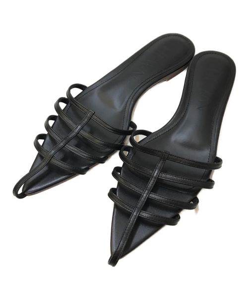 HEWN（ヒューン）HEWN (ヒューン) Pointrd strap mules ブラック サイズ:37の古着・服飾アイテム