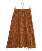 GRACE CONTINENTALグレースコンチネンタル）の古着「モールレース刺繍スカート」｜オレンジ