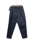MR.OLIVEミスターオリーブ）の古着「BELTED WIDE TAPERED PANTS」｜ネイビー