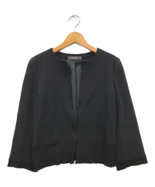 FOXEY（フォクシー）FOXEY (フォクシー) レーシーチェックジャケット ブラック サイズ:40の古着・服飾アイテム