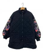 GRACE CONTINENTALグレースコンチネンタル）の古着「パフ刺繍キルトジャケット」｜ブラック