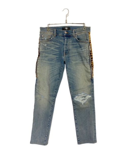 AMIRI（アミリ）AMIRI (アミリ) Leopard Jeans インディゴ サイズ:81cm(W32)の古着・服飾アイテム