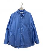 Graphpaperグラフペーパー）の古着「Broad L/S Oversized Regular Collar Shirt GM213-50110B」｜ブルー