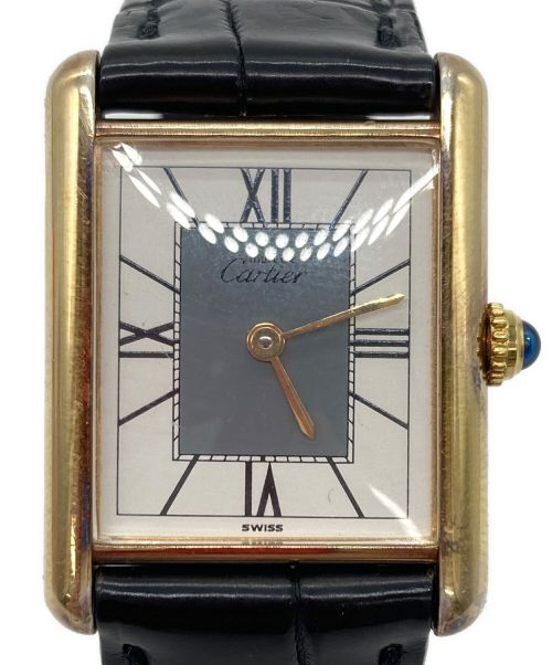 Cartier（カルティエ）Cartier (カルティエ) 腕時計 マストタンクヴェルメイユ ホワイト×グレーの古着・服飾アイテム