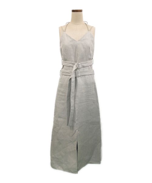 CINOH（チノ）CINOH (チノ) W FACE LINEN DRESS グレー サイズ:36の古着・服飾アイテム